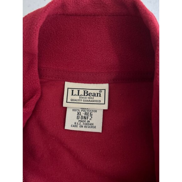 L.L.Bean Red Full-Zip Fleece Jacket With Pockets Size XL - Picture 3 of 7
